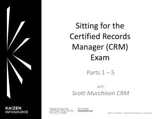 Sitting for the Certified Records Manager (CRM) Exam