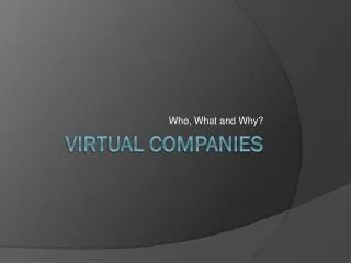 Virtual Companies