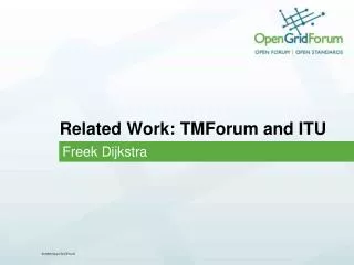 Related Work : TMForum and ITU