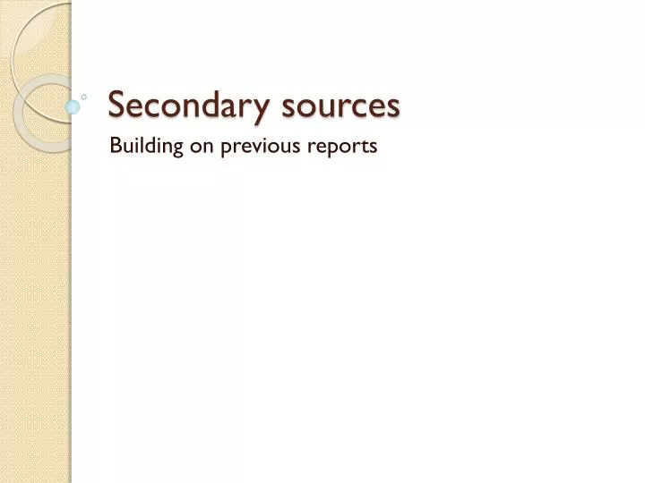 secondary sources