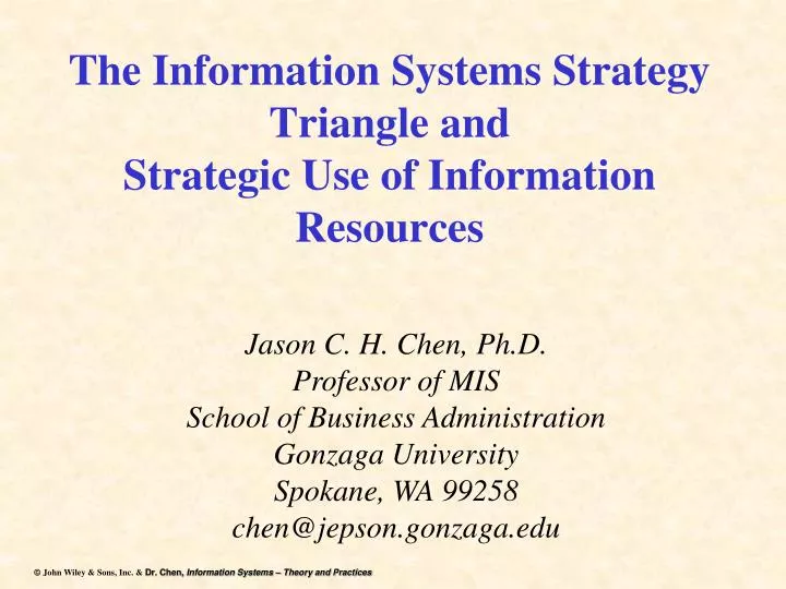 the information systems strategy triangle and strategic use of information resources