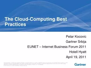 The Cloud-Computing Best Practices