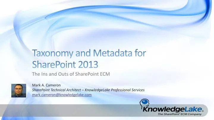 taxonomy and metadata for sharepoint 2013