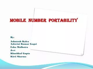 MOBILE NUMBER PORTABILITY