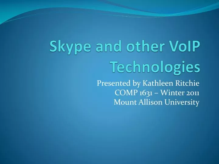 skype and other voip technologies