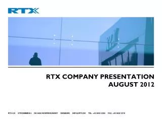 RTX Company Presentation August 2012