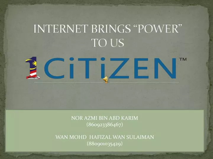 internet brings power to us