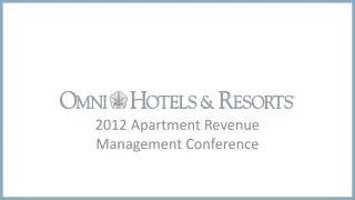 2012 Apartment Revenue Management Conference