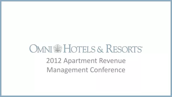 2012 apartment revenue management conference