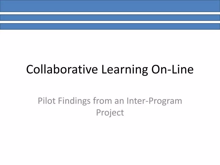 collaborative learning on line