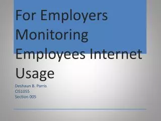For Employers Monitoring Employees Internet Usage