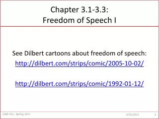 Chapter 3.1-3.3: Freedom of Speech I