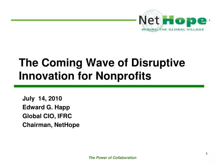 the coming wave of disruptive innovation for nonprofits