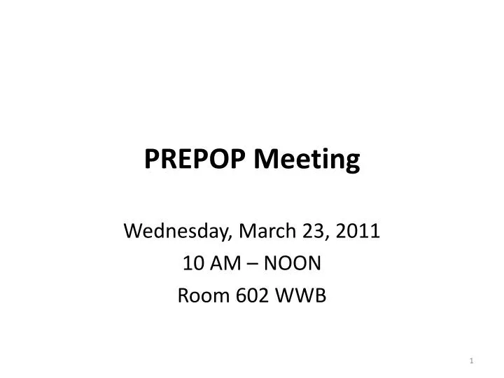 prepop meeting