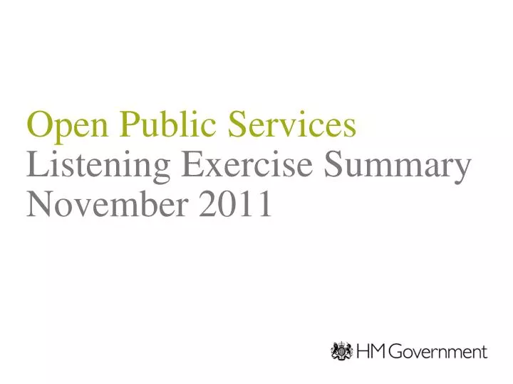 open public services listening exercise summary november 2011