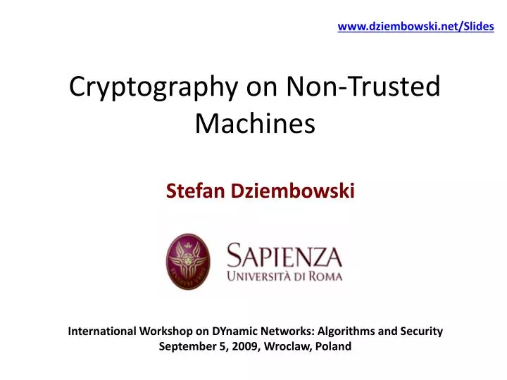 cryptography on non trusted machines
