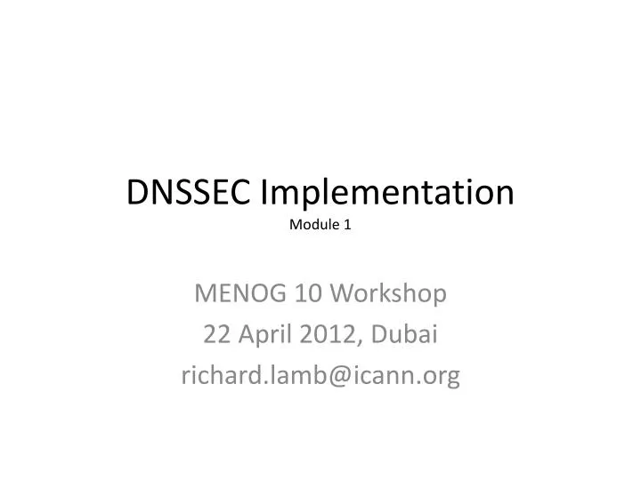 dnssec implementation module 1