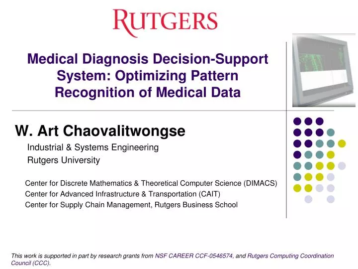 medical diagnosis decision support system optimizing pattern recognition of medical data