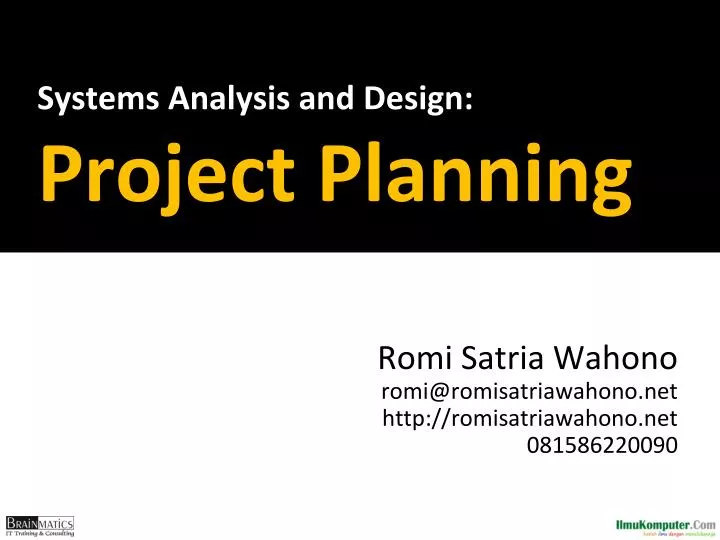 systems analysis and design project planning