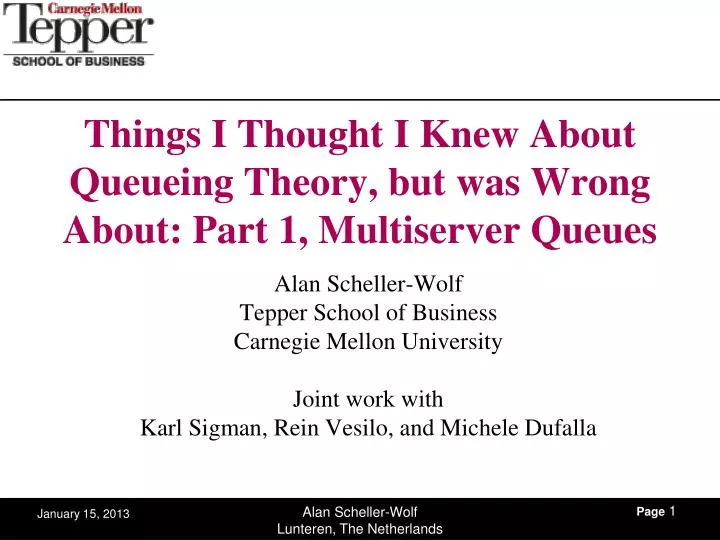 things i thought i knew about queueing theory but was wrong about part 1 multiserver queues