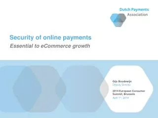 Security of online payments Essential to eCommerce growth
