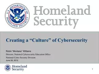Creating a “Culture” of Cybersecurity