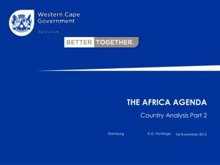 The Africa Agenda