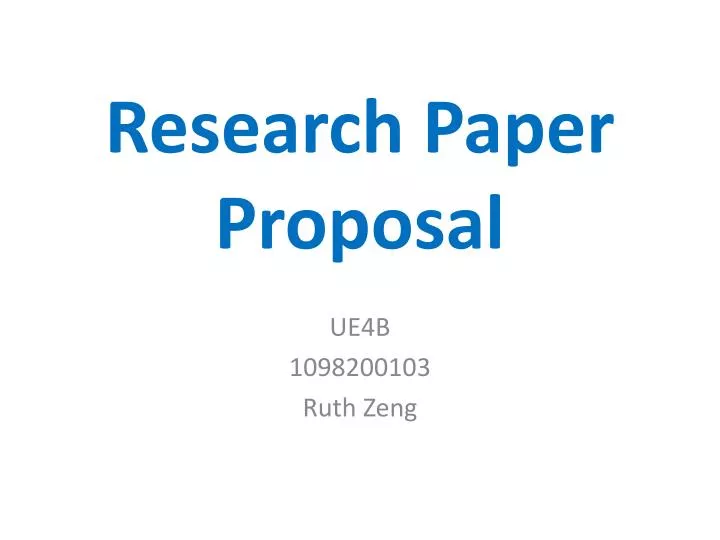 research paper proposal