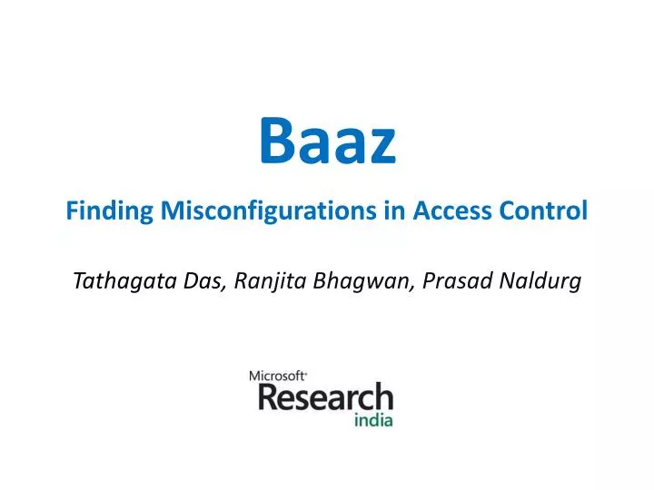 baaz finding misconfigurations in access control