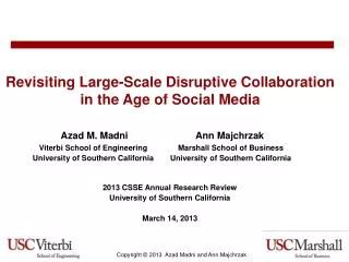 Revisiting Large-Scale Disruptive Collaboration in the Age of Social Media