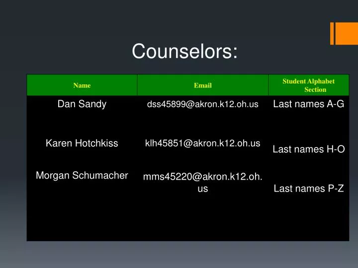 counselors