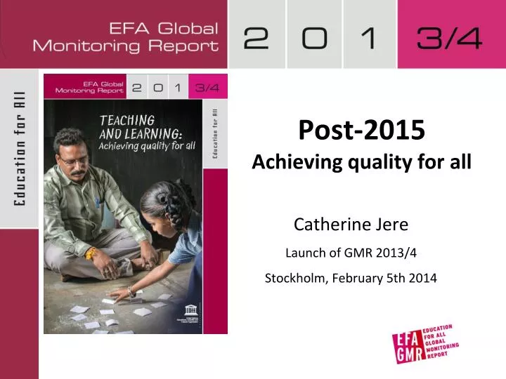 post 2015 achieving quality for all