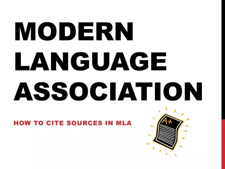 PPT Modern Language Association PowerPoint Presentation, free