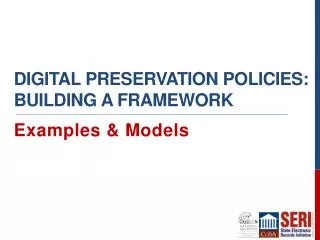 Digital preservation policies: Building a Framework