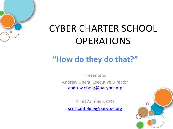 cyber charter school operations