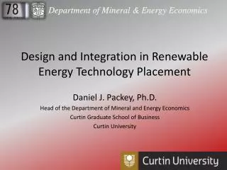 Design and Integration in Renewable Energy Technology Placement