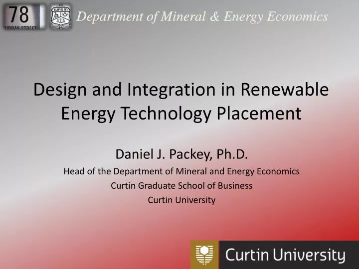 design and integration in renewable energy technology placement