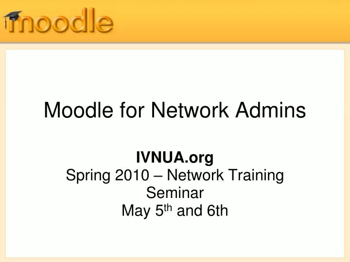 moodle for network admins