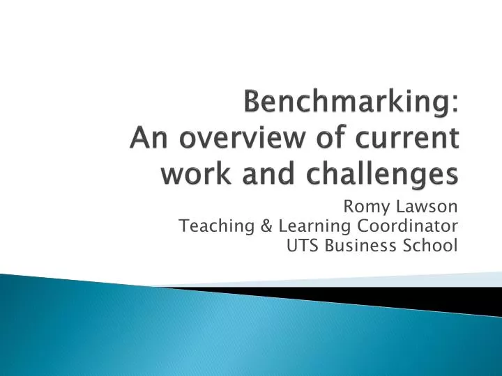 benchmarking an overview of current work and challenges