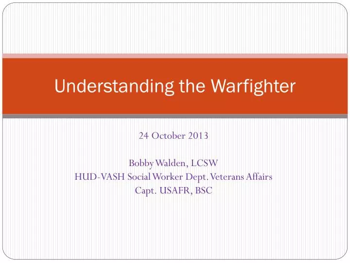 understanding the warfighter