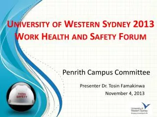 University of Western Sydney 2013 Work Health and Safety Forum