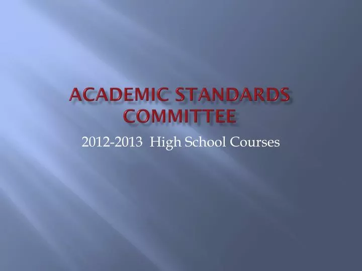 academic standards committee