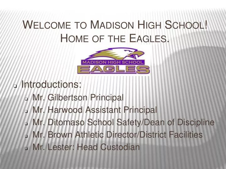 welcome to madison high school home of the eagles