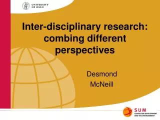 Inter-disciplinary research: combing different perspectives