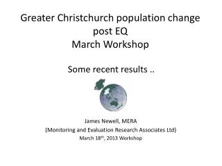 Greater Christchurch population change post EQ March Workshop