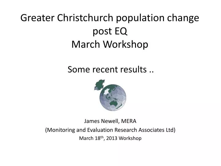 greater christchurch population change post eq march workshop