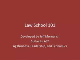 Law School 101
