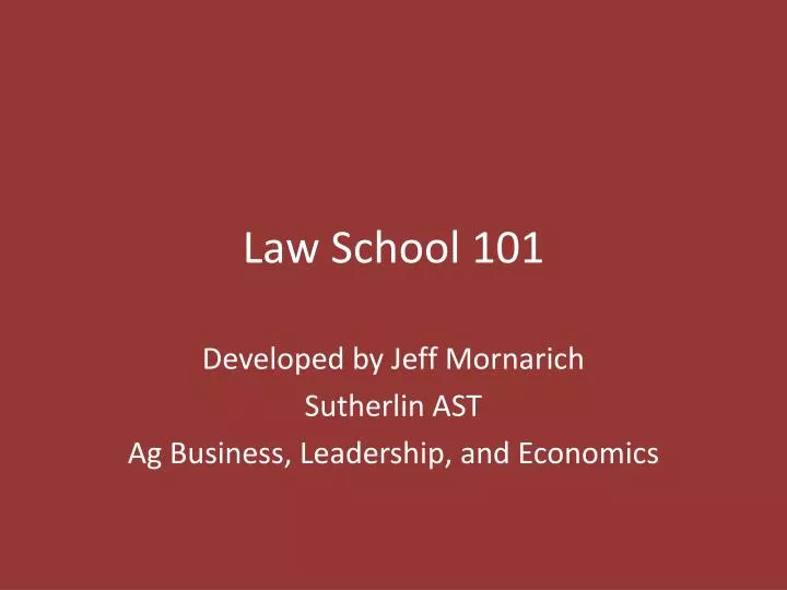 law school 101
