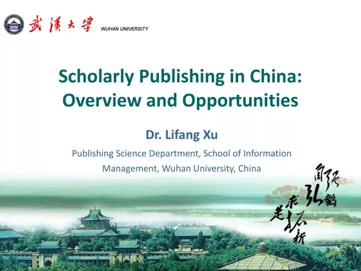 scholarly publishing in china overview and opportunities