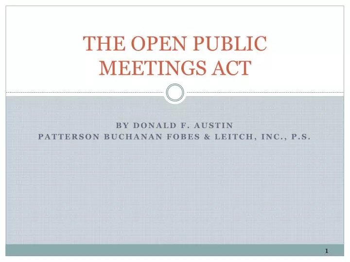 the open public meetings act